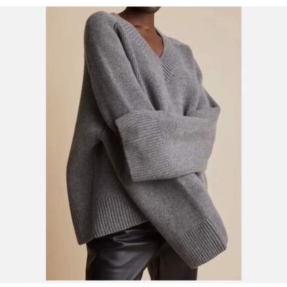 Khaite Isabelle Stone Gray Cashmere Sweater Size XS Authentic NEW W. TAGS $1680 - Picture 2 of 8
